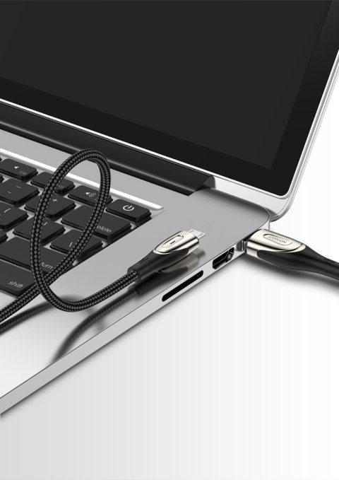 Kabel przewód USB-A - microUSB 3A wskaźnik ładowania 1.2m czarny JOYROOM