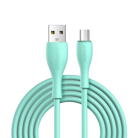 Kabel przewód USB-A - microUSB 3A wskaźnik ładowania 2m zielony JOYROOM