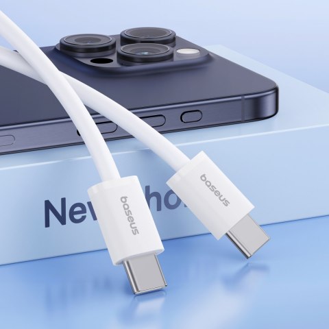 Kabel przewód USB-C 30W PD 480Mb/s Superior Series ll 1m biały BASEUS