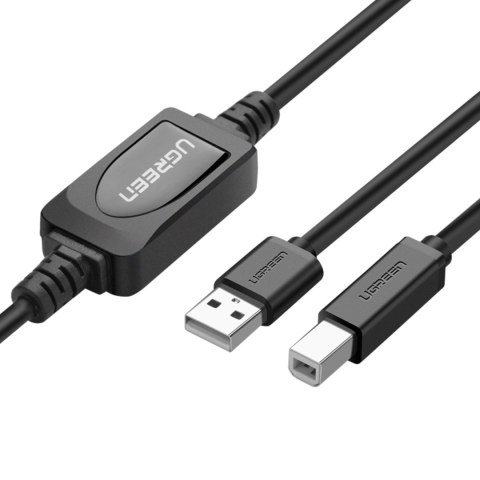 Kabel przewód do drukarki skanera USB-B - USB-A 2.0 15m czarny UGREEN