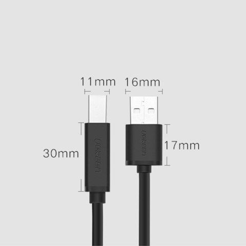 Kabel przewód do drukarki skanera USB-B - USB-A 2.0 15m czarny UGREEN