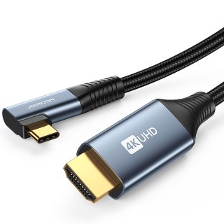 Kabel przewód kątowy USB-C - HDMI 4K 60Hz 2m szary JOYROOM