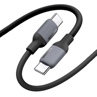 Kabel przewód silikonowy USB-C szybkie ładowanie 60W 5A 1m czarny UGREEN