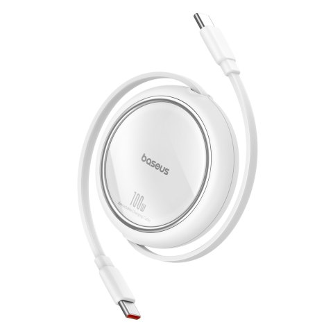 Kabel przewód wysuwany zwijany USB-C 100W Free2Draw Mini 1m biały BASEUS