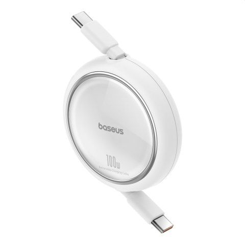 Kabel przewód wysuwany zwijany USB-C 100W Free2Draw Mini 1m biały BASEUS