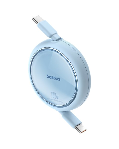 Kabel przewód wysuwany zwijany USB-C 100W Free2Draw Mini 1m niebieski BASEUS