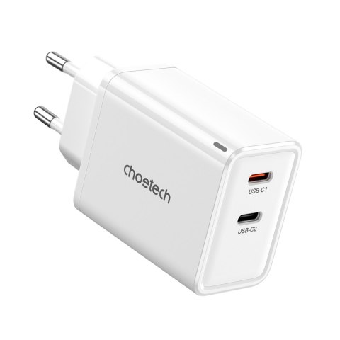 Ładowarka sieciowa GaN 2x USB-C PD 65W biała CHOETECH