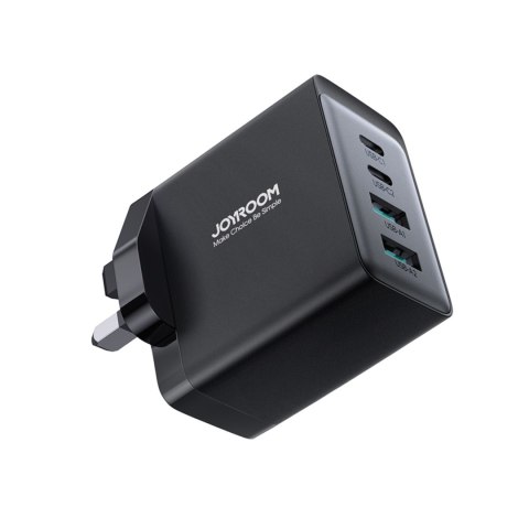 Ładowarka sieciowa GaN PD 67W 2x USB-C 2x USB-A wtyczka angielska UK czarna JOYROOM