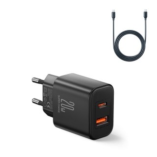 Ładowarka sieciowa USB-A USB-C PD 20W + kabel USB-C JR-TCF05 czarna JOYROOM