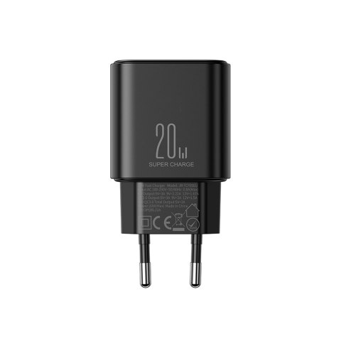 Ładowarka sieciowa USB-A USB-C PD 20W + kabel USB-C JR-TCF05 czarna JOYROOM