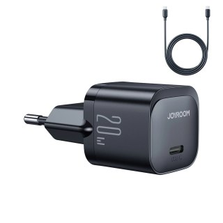 Ładowarka sieciowa USB-C PD 20W + kabel USB-C JR-TCF02 czarna JOYROOM