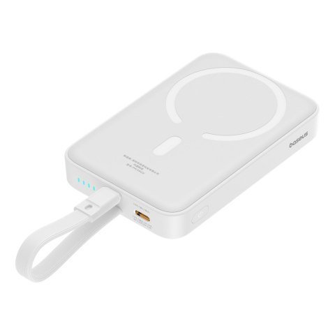 Mini Powerbank MagSafe 10000mAh 20W z kablem Lightning do iPhone 0.3m biały BASEUS