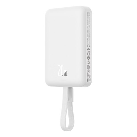 Mini Powerbank MagSafe 10000mAh 20W z kablem Lightning do iPhone 0.3m biały BASEUS