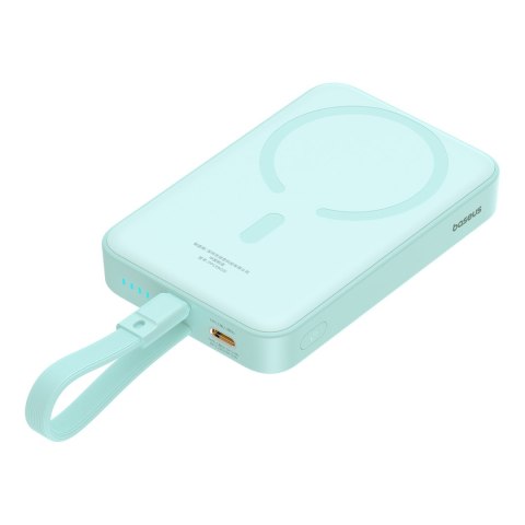 Mini Powerbank MagSafe 10000mAh 20W z kablem Lightning do iPhone 0.3m niebieski BASEUS