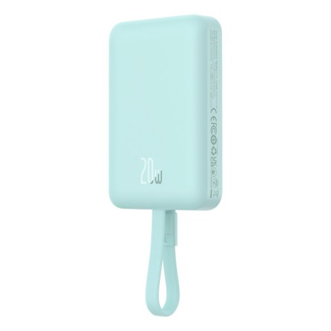 Mini Powerbank MagSafe 10000mAh 20W z kablem Lightning do iPhone 0.3m niebieski BASEUS