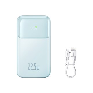 Powerbank z wyświetlaczem 10000mAh 22.5W Comet Series + kabel USB-A - USB-C 0.3m niebieski BASEUS