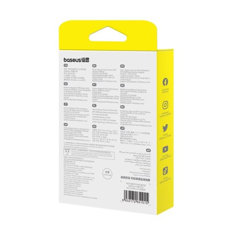 Zewnętrzna karta sieciowa USB WiFi 2.4GHz 300Mb/s czarna BASEUS