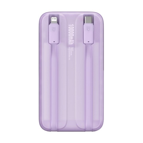 Powerbank z wyświetlaczem 10000mAh 22.5W + kabel USB-A / USB-C fioletowy BASEUS