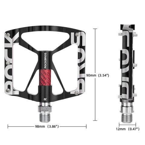 Zestaw pedałów rowerowych platformy MTB ze stopu aluminium - czarne ROCKBROS