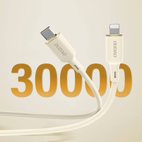 3w1 Kabel przewód wzmacniany SR USB-A - USB-C / Lightning / microUSB 66W 1.2m beżowy DUDAO