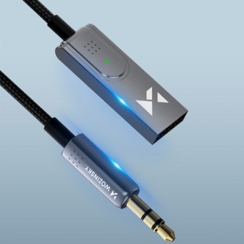 Adapter audio z odbiornikiem Bluetooth 5.3 i złączem AUX miniJack 3.5 mm i USB-A WOZINSKY