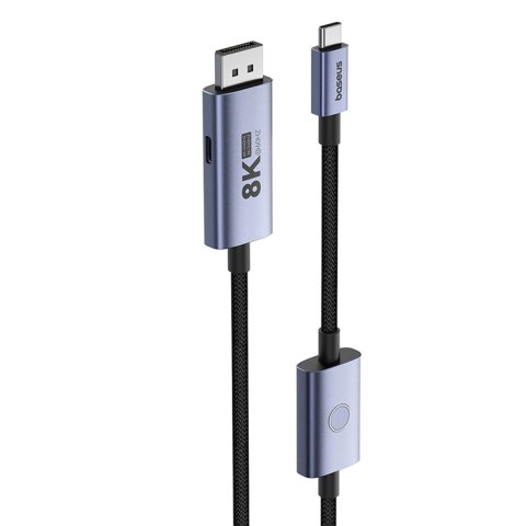 Kabel przewód USB-C - DisplayPort DP 8K PD 100W High Definition Series 1.5m - czarny BASEUS