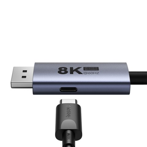 Kabel przewód USB-C - DisplayPort DP 8K PD 100W High Definition Series 1.5m - czarny BASEUS