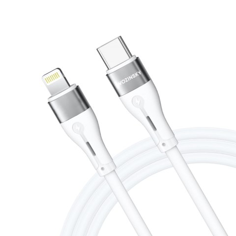 Kabel przewód do iPhone USB-C - Lightning PD 27W 1m biały WOZINSKY