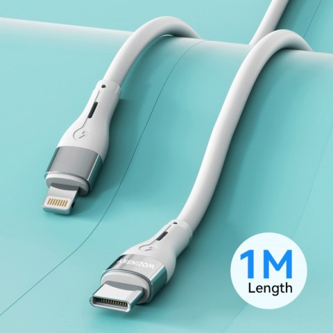 Kabel przewód do iPhone USB-C - Lightning PD 27W 1m biały WOZINSKY