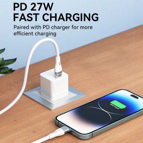 Kabel przewód do iPhone USB-C - Lightning PD 27W 1m biały WOZINSKY