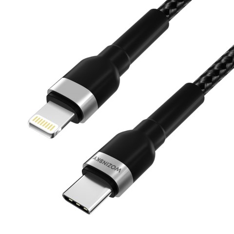 Kabel przewód do iPhone USB-C - Lightning PD 30W 1m czarny WOZINSKY