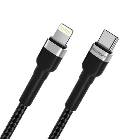 Kabel przewód do iPhone USB-C - Lightning PD 30W 1m czarny WOZINSKY