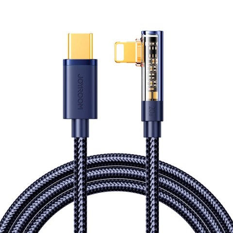 Kabel przewód kątowy do iPhone USB-C - Lightning 20W 480 Mbps 1.2m niebieski JOYROOM