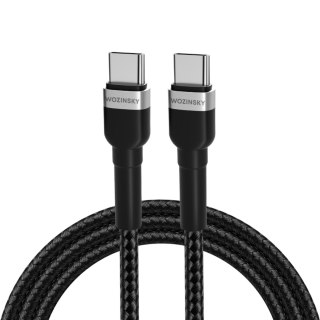 Kabel przewód w oplocie USB-C - USB-C PD 65W 1m czarny WOZINSKY