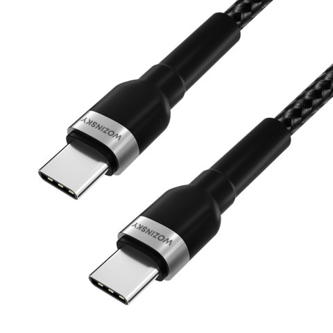 Kabel przewód w oplocie USB-C - USB-C PD 65W 1m czarny WOZINSKY