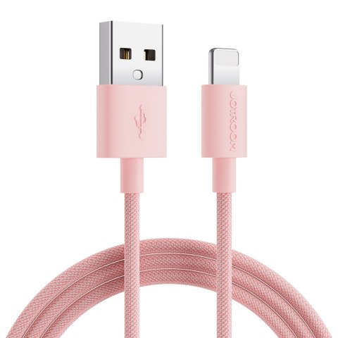 Kabel przewód w oplocie do iPhoneUSB-A - Lightning 2m pastel różowy JOYROOM