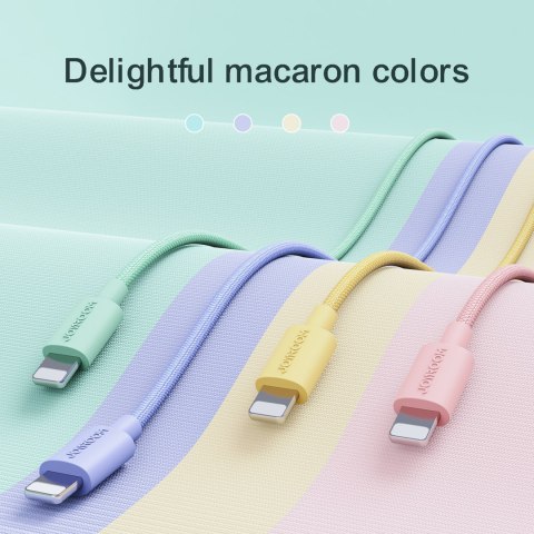 Kabel przewód w oplocie do iPhoneUSB-A - Lightning 2m pastel różowy JOYROOM