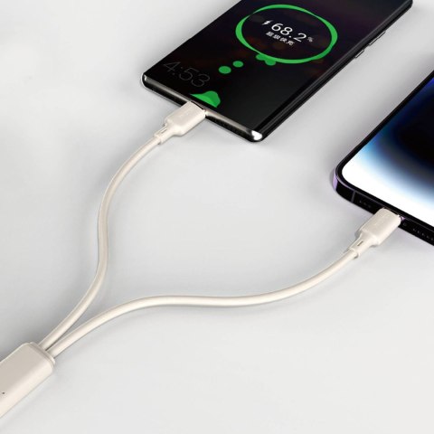 Kabel przewód wzmacniany SR USB-C - USB-C 100W 1m beżowy DUDAO