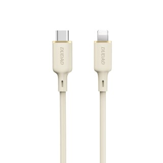 Kabel przewód wzmacniany SR do iPhone USB-C - Lightning 30W 1m beżowy DUDAO