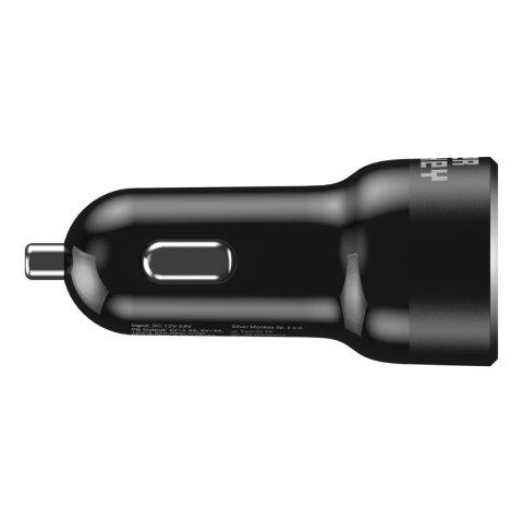 Ładowarka samochodowa 1xUSB-C 1xUSB-A 45W PD QC czarna SILVER MONKEY