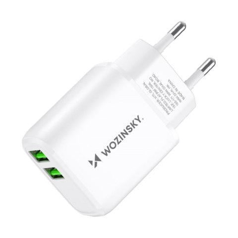 Ładowarka sieciowa 100-240V 30W 2.4A 2x USB-A biała WOZINSKY