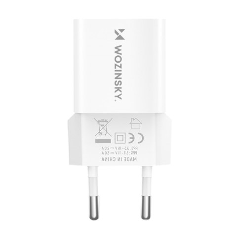 Ładowarka sieciowa GaN QC3.0 USB-A USB-C PD 33W biała WOZINSKY