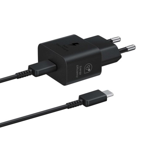 Ładowarka sieciowa Samsung GaN 25W SFC z kablem USB-C czarna SAMSUNG