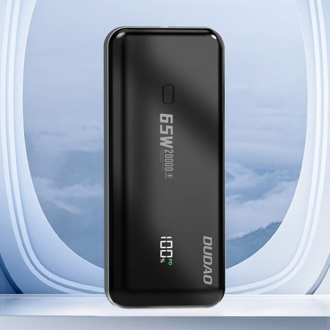 Powerbank 20000mAh 65W 1x USB-C 2x USB-A z wyświetlaczem czarny DUDAO