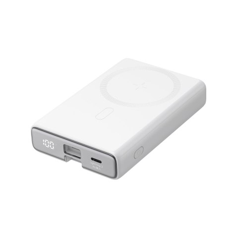 Powerbank magnetyczny 10000mAh 20W z podstawką + kabel Lightning - USB-C biały JOYROOM