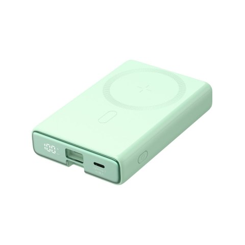 Powerbank magnetyczny 10000mAh 20W z podstawką + kabel Lightning - USB-C zielony JOYROOM