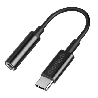 Przejściówka adapter audio USB-C - Jack 3.5mm 11cm czarna CHOETECH