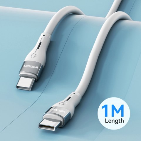 Trwały elastyczny kabel przewód USB-C - USB-C PD 65W 1m biały WOZINSKY