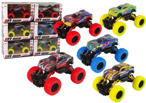 Auto Monster Truck Amortyzatory Gumowe Opony Metal Kolory LEAN Toys