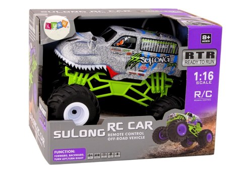 Auto Terenowe Zdalnie Sterowane RC 1:16 Dinozaur Szary LEAN Toys